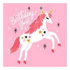 Verjaardagskaart tiener meisje Birthdaygirl met unicorn